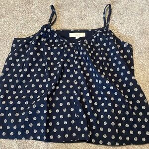New loft navy blue swirl dress tank top